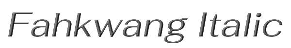 Fahkwang Italic 