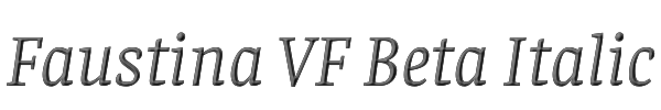 Faustina VF Beta Italic 