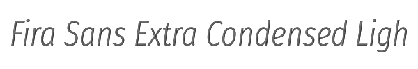 Fira Sans Extra Condensed Light Italic 