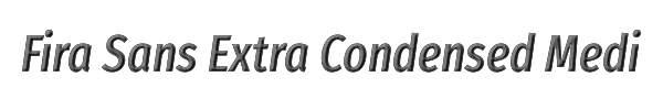 Fira Sans Extra Condensed Medium Italic 
