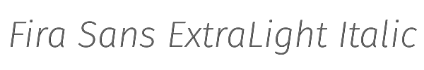 Fira Sans ExtraLight Italic 