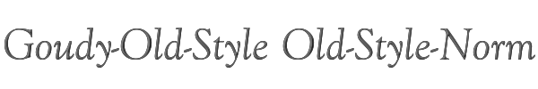 Goudy-Old-Style Old-Style-Normal-Italic 