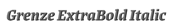 Grenze ExtraBold Italic 