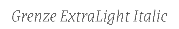 Grenze ExtraLight Italic 