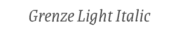 Grenze Light Italic 