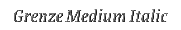 Grenze Medium Italic 