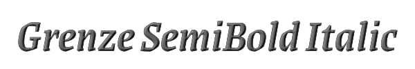 Grenze SemiBold Italic 