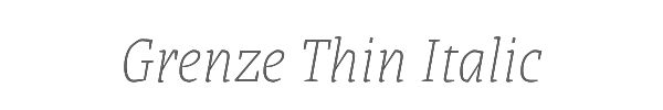 Grenze Thin Italic 