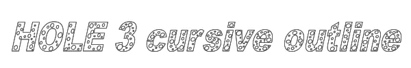 HOLE 3 cursive outline 