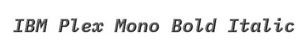 IBM Plex Mono Bold Italic 