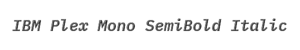 IBM Plex Mono SemiBold Italic 