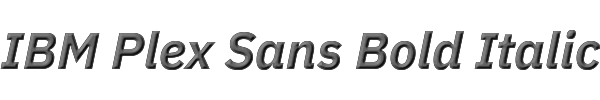 IBM Plex Sans Bold Italic 