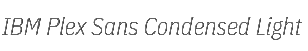IBM Plex Sans Condensed Light Italic 