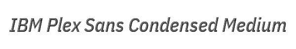 IBM Plex Sans Condensed Medium Italic 