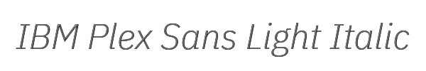 IBM Plex Sans Light Italic 