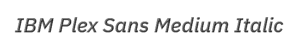 IBM Plex Sans Medium Italic 