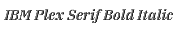 IBM Plex Serif Bold Italic 