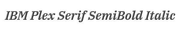 IBM Plex Serif SemiBold Italic 