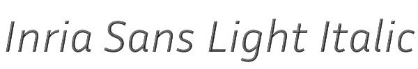 Inria Sans Light Italic 
