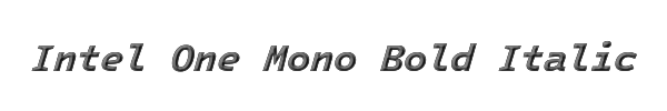 Intel One Mono Bold Italic 