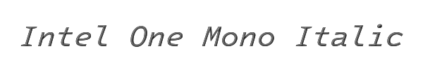 Intel One Mono Italic 
