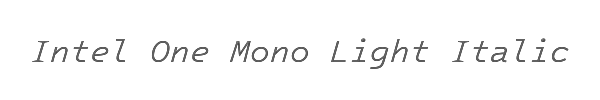 Intel One Mono Light Italic 