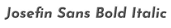 Josefin Sans Bold Italic 