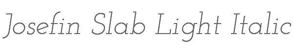 Josefin Slab Light Italic 