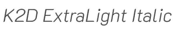 K2D ExtraLight Italic 