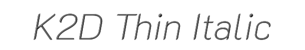 K2D Thin Italic 