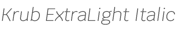 Krub ExtraLight Italic 