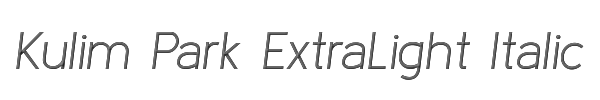 Kulim Park ExtraLight Italic 