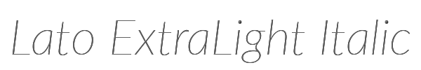Lato ExtraLight Italic 