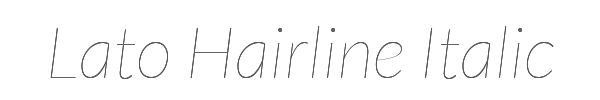 Lato Hairline Italic 