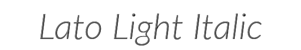 Lato Light Italic 
