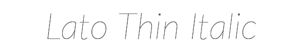 Lato Thin Italic 