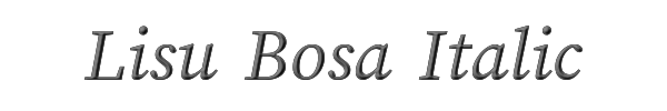 Lisu Bosa Italic 