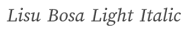 Lisu Bosa Light Italic 