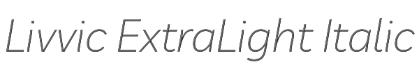 Livvic ExtraLight Italic 