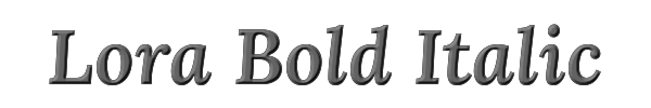 Lora Bold Italic 