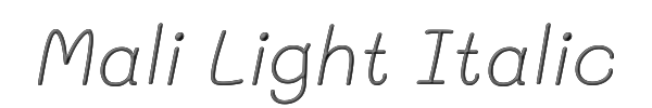 Mali Light Italic 