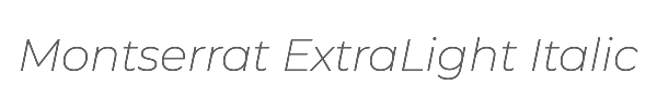 Montserrat ExtraLight Italic 