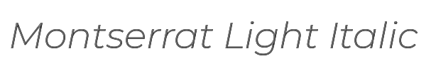 Montserrat Light Italic 