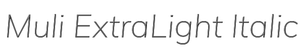 Muli ExtraLight Italic 