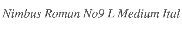 Nimbus Roman No9 L Medium Italic 