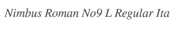 Nimbus Roman No9 L Regular Italic 