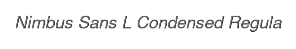 Nimbus Sans L Condensed Regular Italic 