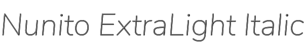 Nunito ExtraLight Italic 