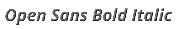 Open Sans Bold Italic 