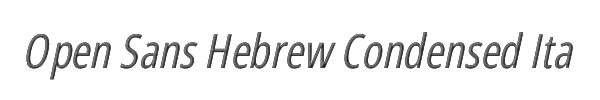 Open Sans Hebrew Condensed Italic 